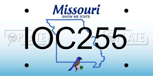 IOC255 Missouri License Plate