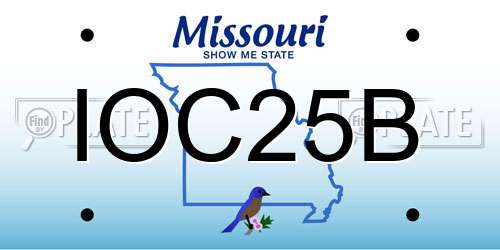 IOC25B Missouri License Plate