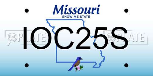 IOC25S Missouri License Plate