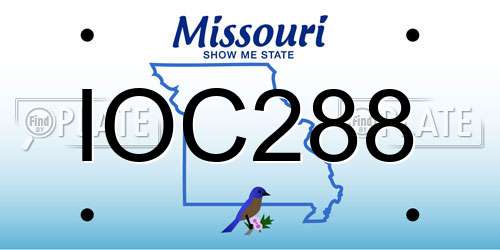 IOC288 Missouri License Plate