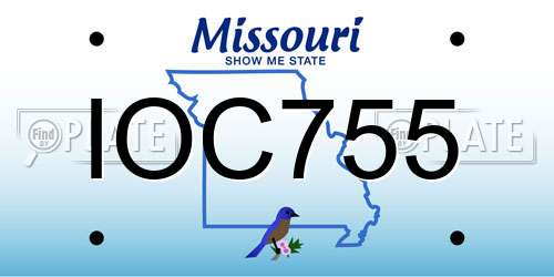 IOC755 Missouri License Plate