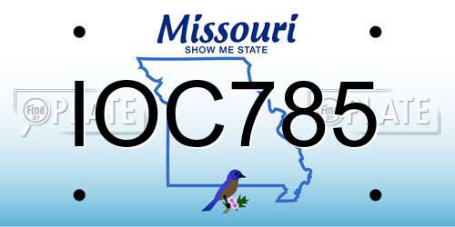 IOC785 Missouri License Plate