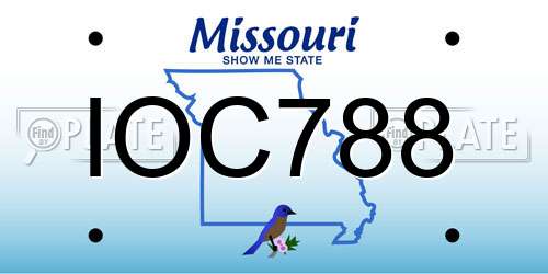 IOC788 Missouri License Plate