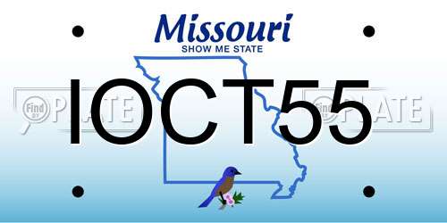 IOCT55 Missouri License Plate