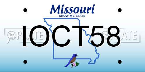 IOCT58 Missouri License Plate