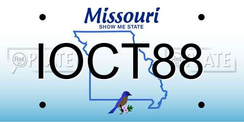 IOCT88 Missouri License Plate