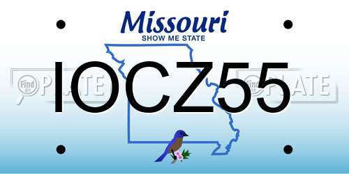 IOCZ55 Missouri License Plate