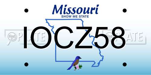IOCZ58 Missouri License Plate