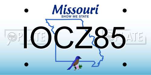 IOCZ85 Missouri License Plate