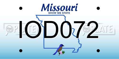 IOD072 Missouri License Plate