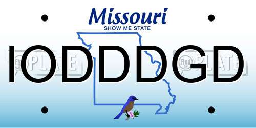 IODDDGD Missouri License Plate