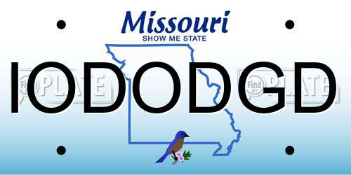 IODODGD Missouri License Plate