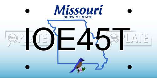 IOE45T Missouri License Plate