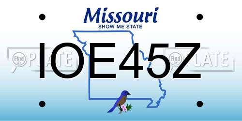 IOE45Z Missouri License Plate