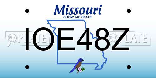 IOE48Z Missouri License Plate