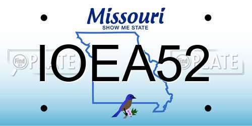 IOEA52 Missouri License Plate