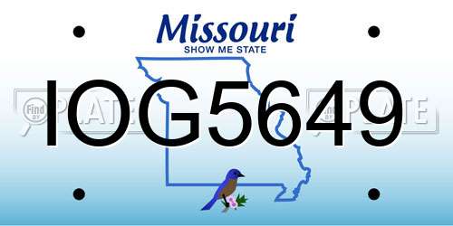 IOG5649 Missouri License Plate