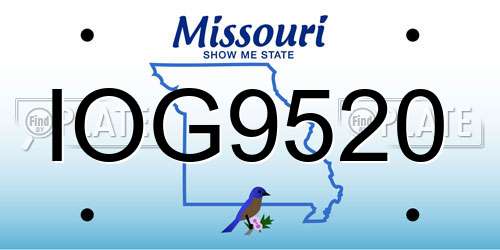 IOG9520 Missouri License Plate