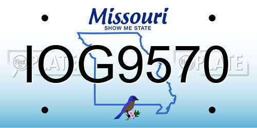 IOG9570 Missouri License Plate