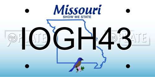 IOGH43 Missouri License Plate