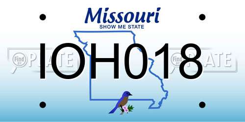 IOH018 Missouri License Plate