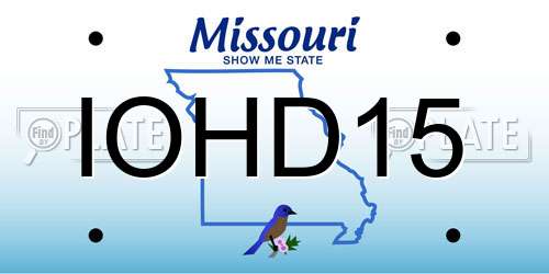IOHD15 Missouri License Plate
