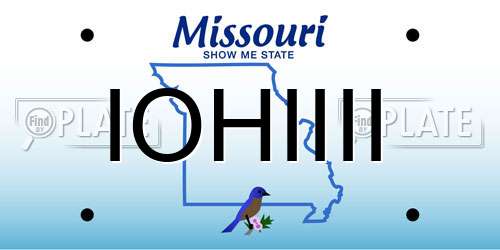 IOHIIII Missouri License Plate