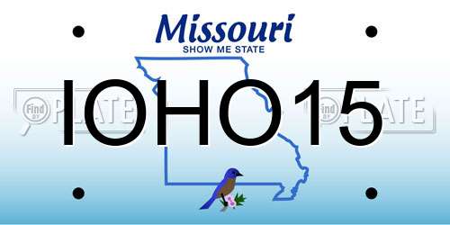 IOHO15 Missouri License Plate
