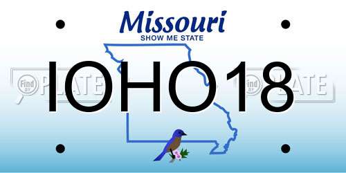 IOHO18 Missouri License Plate