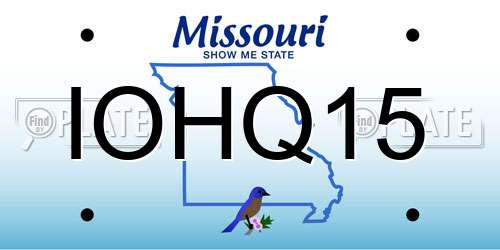 IOHQ15 Missouri License Plate