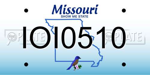 IOI0510 Missouri License Plate