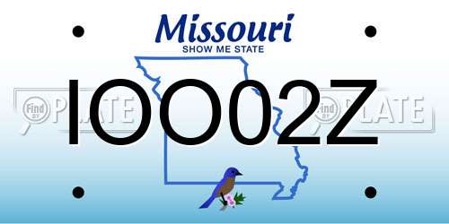 IOO02Z Missouri License Plate