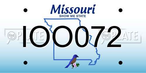 IOO072 Missouri License Plate