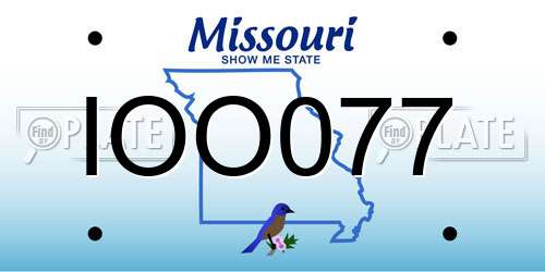 IOO077 Missouri License Plate