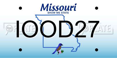 IOOD27 Missouri License Plate