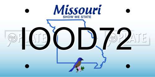 IOOD72 Missouri License Plate