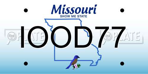IOOD77 Missouri License Plate