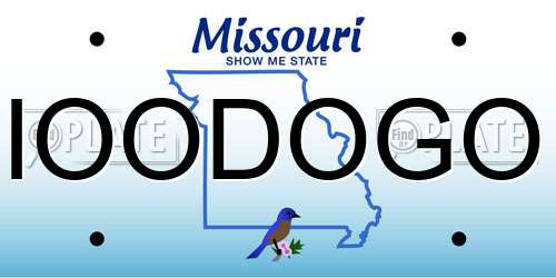 IOODOGO Missouri License Plate