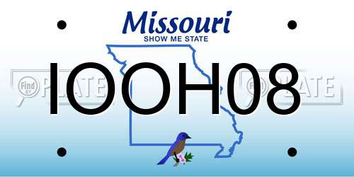 IOOH08 Missouri License Plate