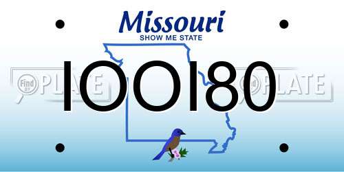 IOOI80 Missouri License Plate