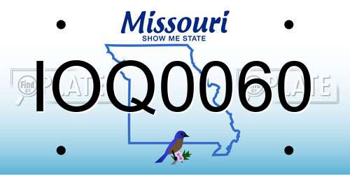 IOQ0060 Missouri License Plate