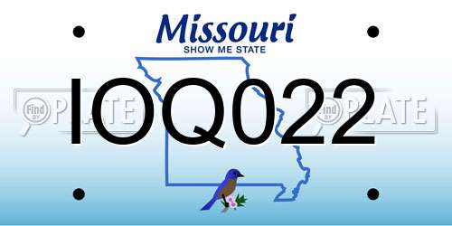 IOQ022 Missouri License Plate