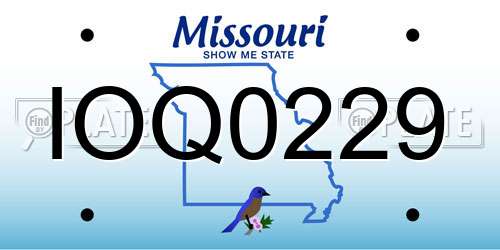 IOQ0229 Missouri License Plate