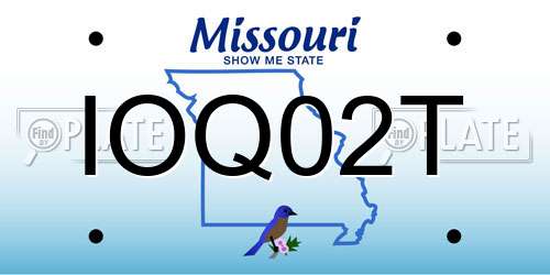 IOQ02T Missouri License Plate