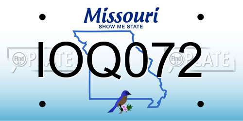 IOQ072 Missouri License Plate