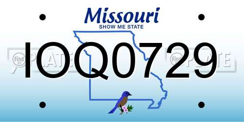 IOQ0729 Missouri License Plate
