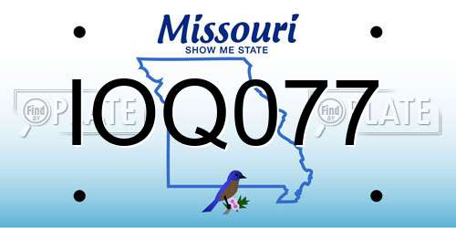 IOQ077 Missouri License Plate
