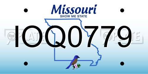 IOQ0779 Missouri License Plate