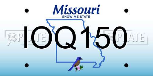 IOQ150 Missouri License Plate