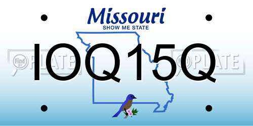 IOQ15Q Missouri License Plate